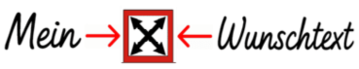 Mitte →X← vom Text Mitte →X← vom Text