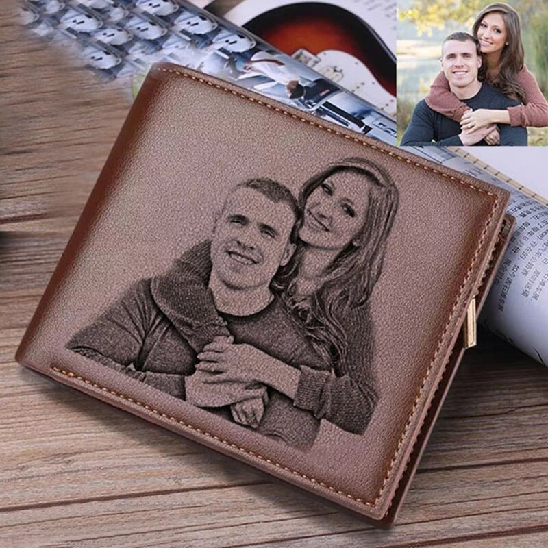Personalisierte Brieftasche mit Text/Bild Gravur Geldbeutel Portemonnaie Geldbörse