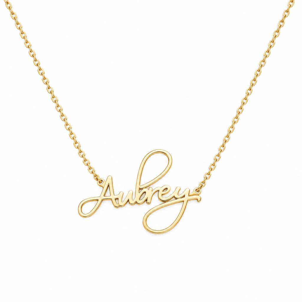 Personalisierte Namenskette aus Edelstahl – Halskette mit Wunschname in eleganter Schreibschrift