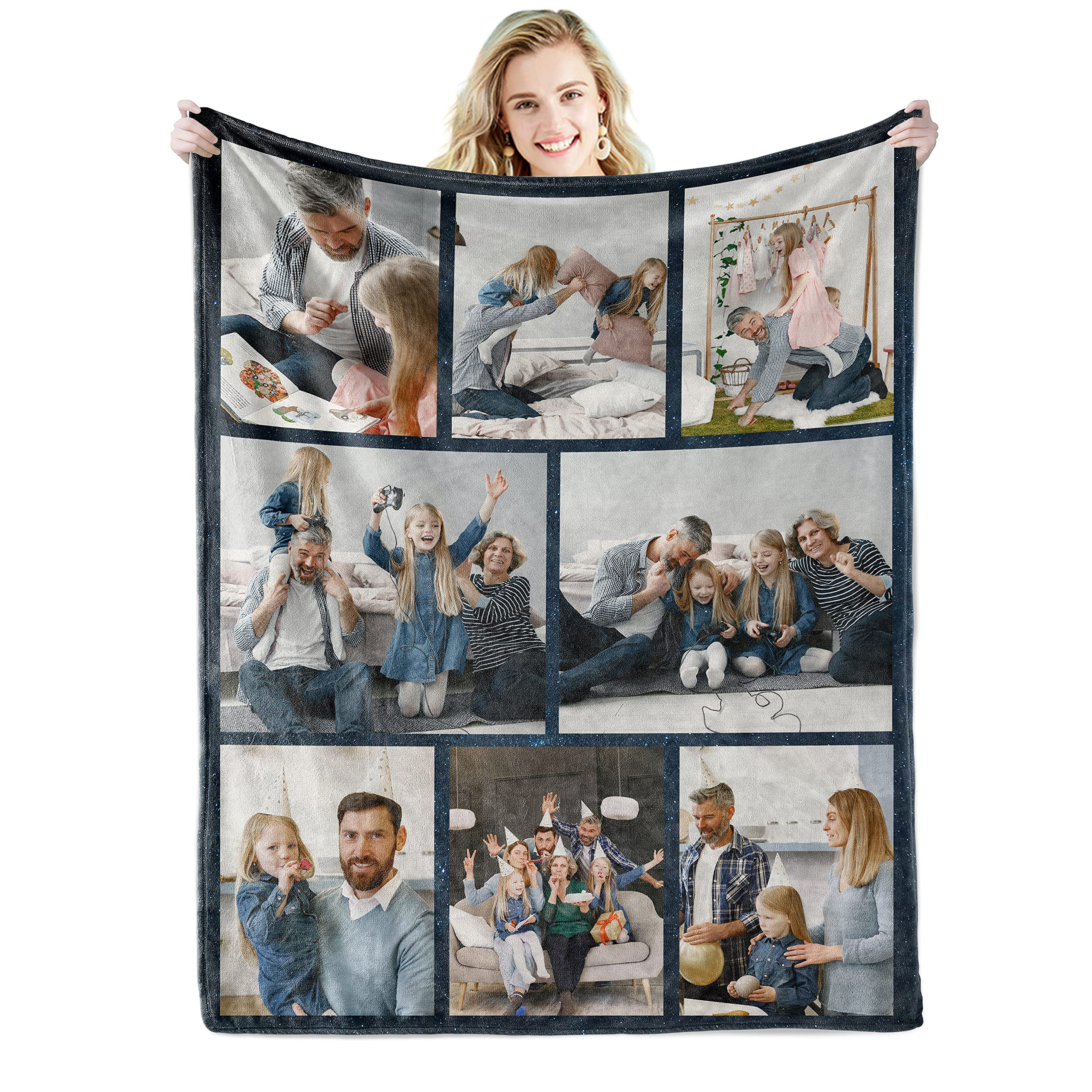 Personalisierte Fleece-Fotodecke – selbst gestalten mit Bild & Text, waschbar bis 60 °C
