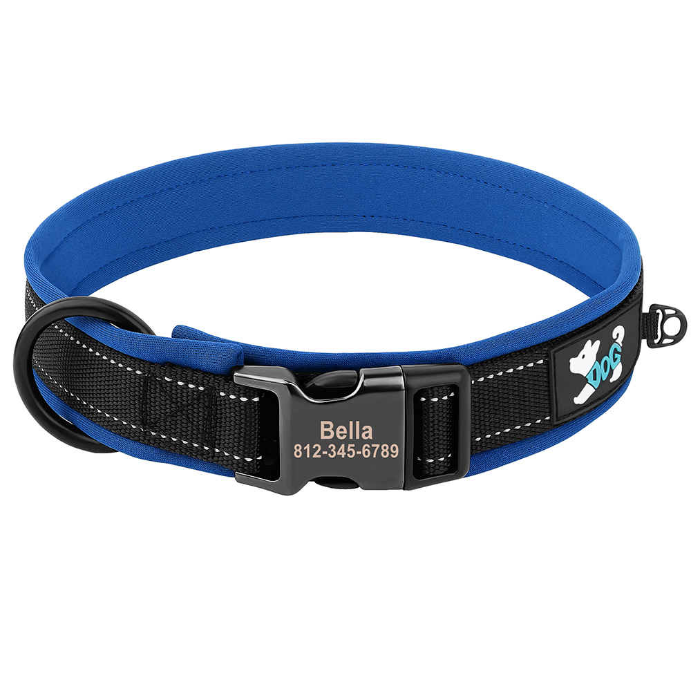 Personalisiertes Nylon-Hundehalsband mit Textgravur – Wunschtext
