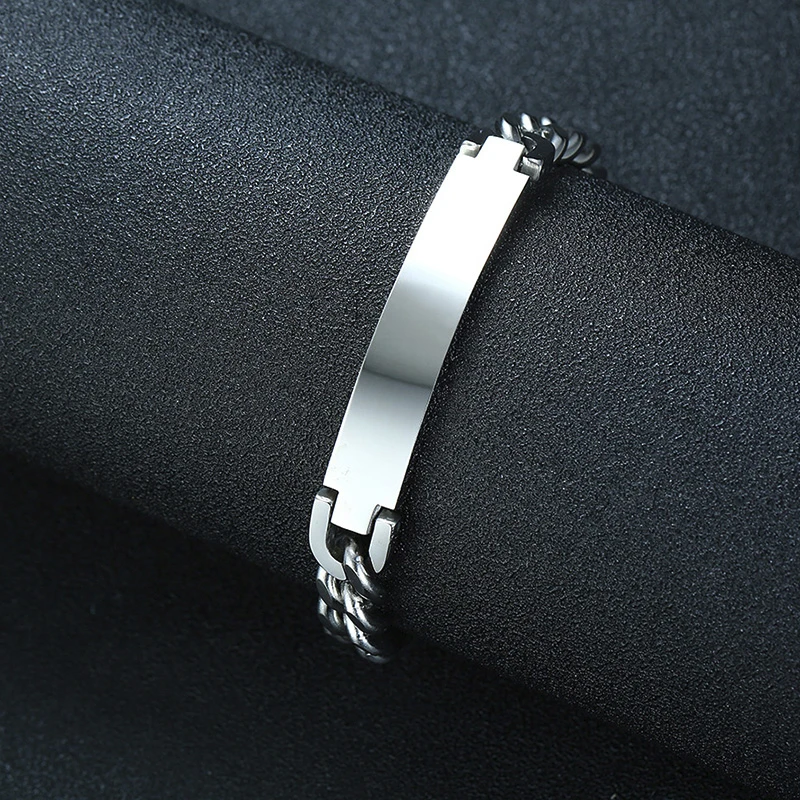 Herrenarmband mit Textgravur – personalisiert (21 cm)