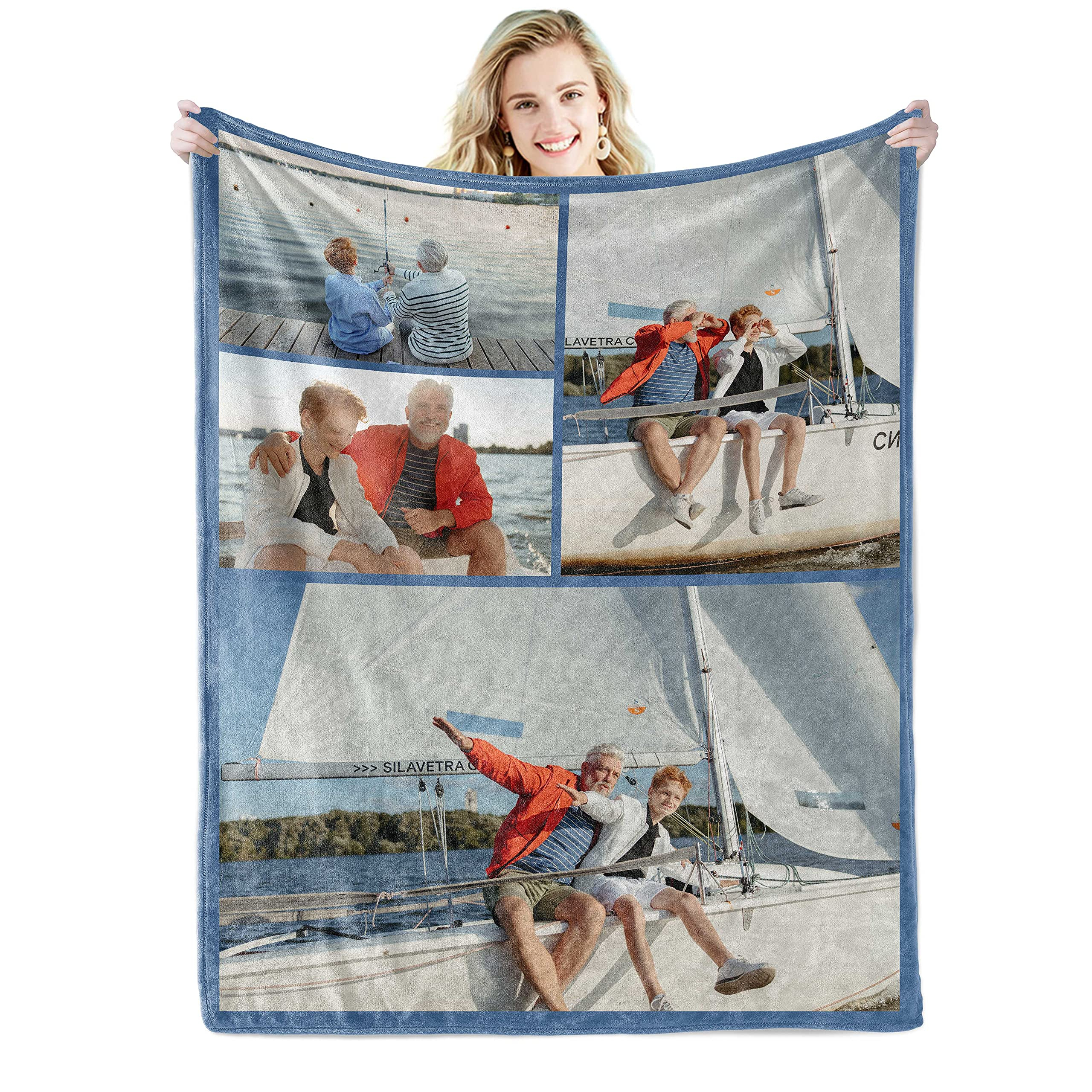 Personalisierte Fleece-Fotodecke – mit eigenen Bildern selbst gestalten, waschbar bis 60 °C