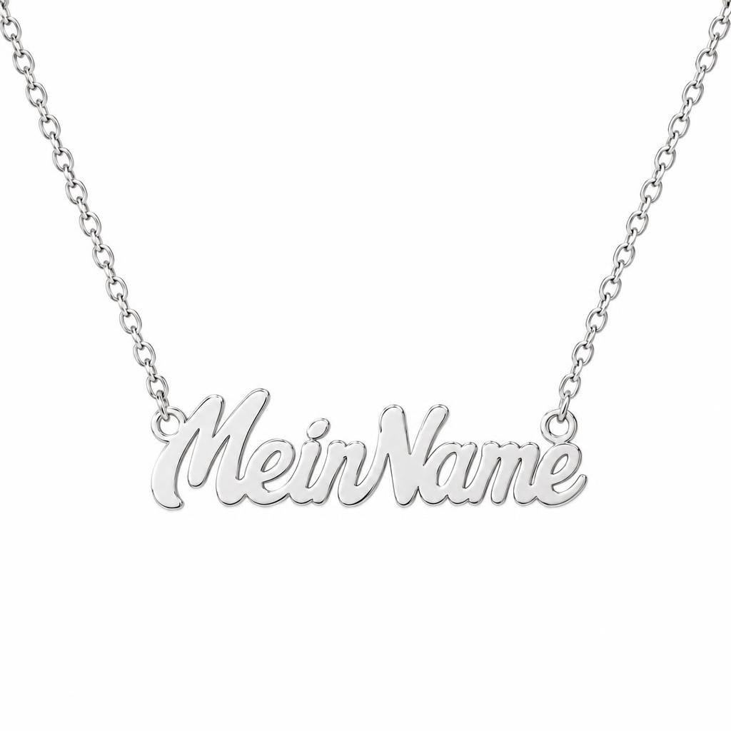 Personalisierte Namenskette mit Wunschname – Elegante Halskette mit Schriftzug-Anhänger, individuelles Schmuckstück für Damen