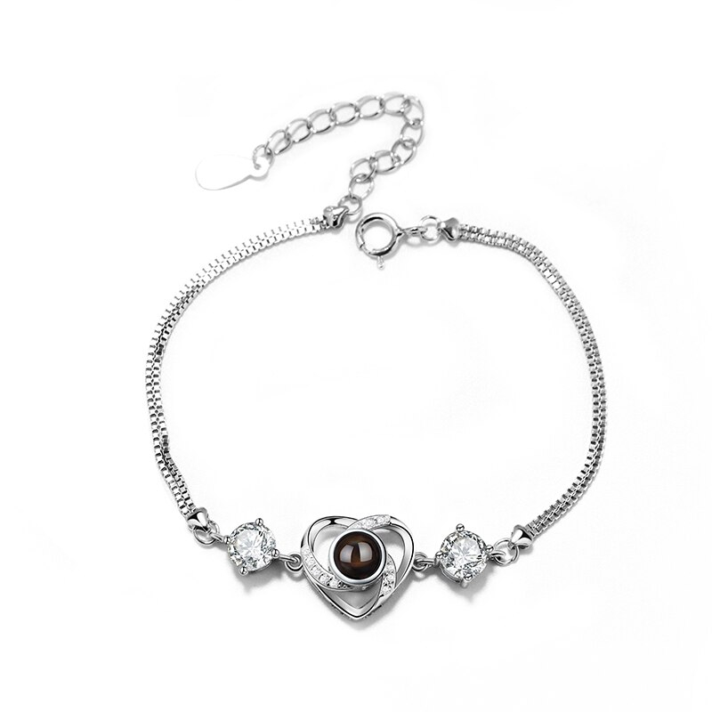 Armband mit Fotoprojektion – Personalisiertes Damenarmband mit eigenem Bild im Inneren (17-23 cm)