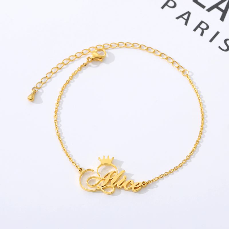 Edelstahl Fußkette Personalisiert | Fußkettchen mit eigenem Namen Wunschtext mit Symbol