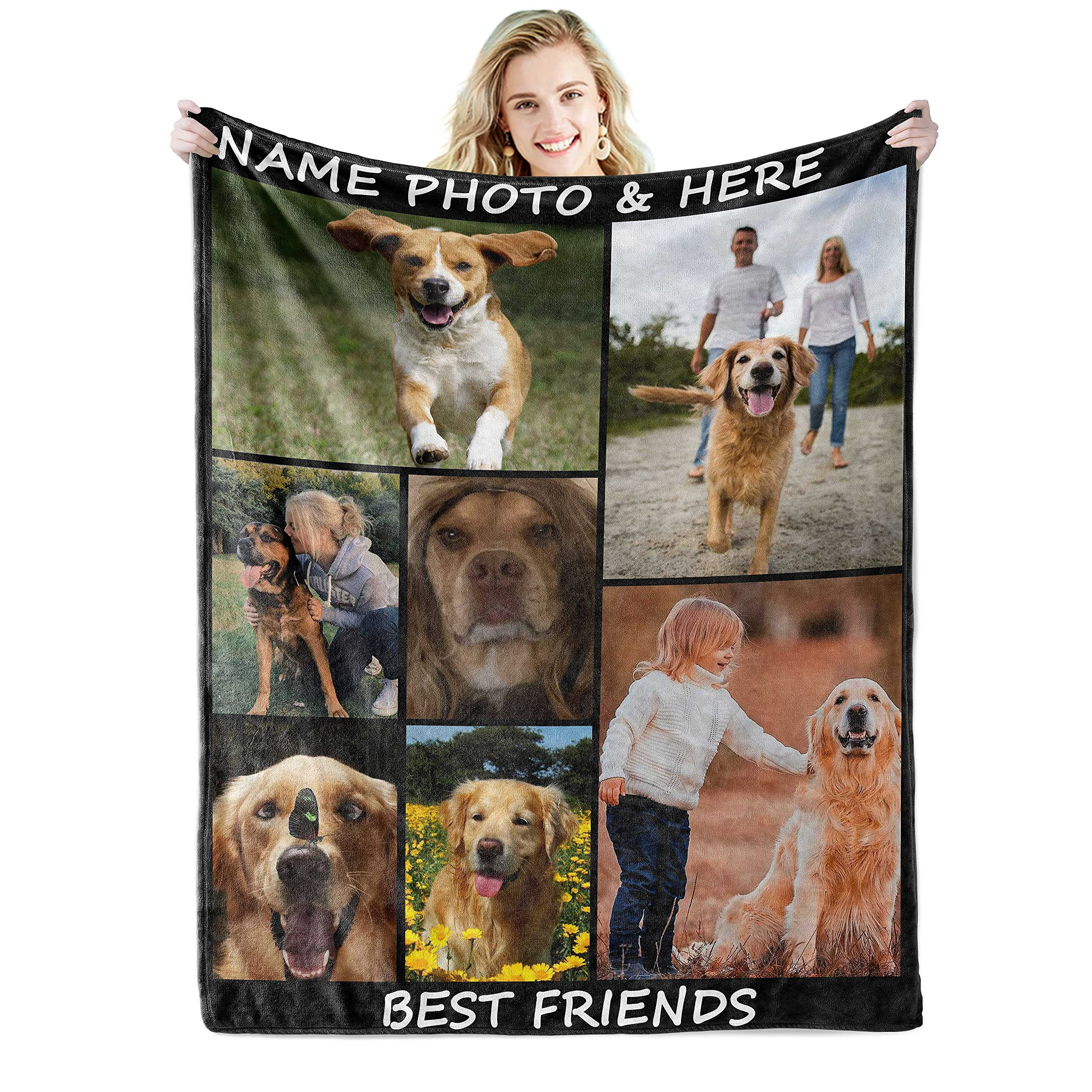 Personalisierte Fleece-Fotodecke – selbst gestalten mit Bild & Text, waschbar bis 60 °C