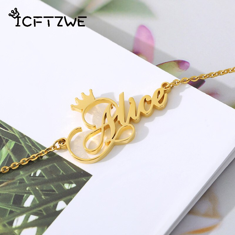 Edelstahl Fußkette Personalisiert | Fußkettchen mit eigenem Namen Wunschtext mit Symbol