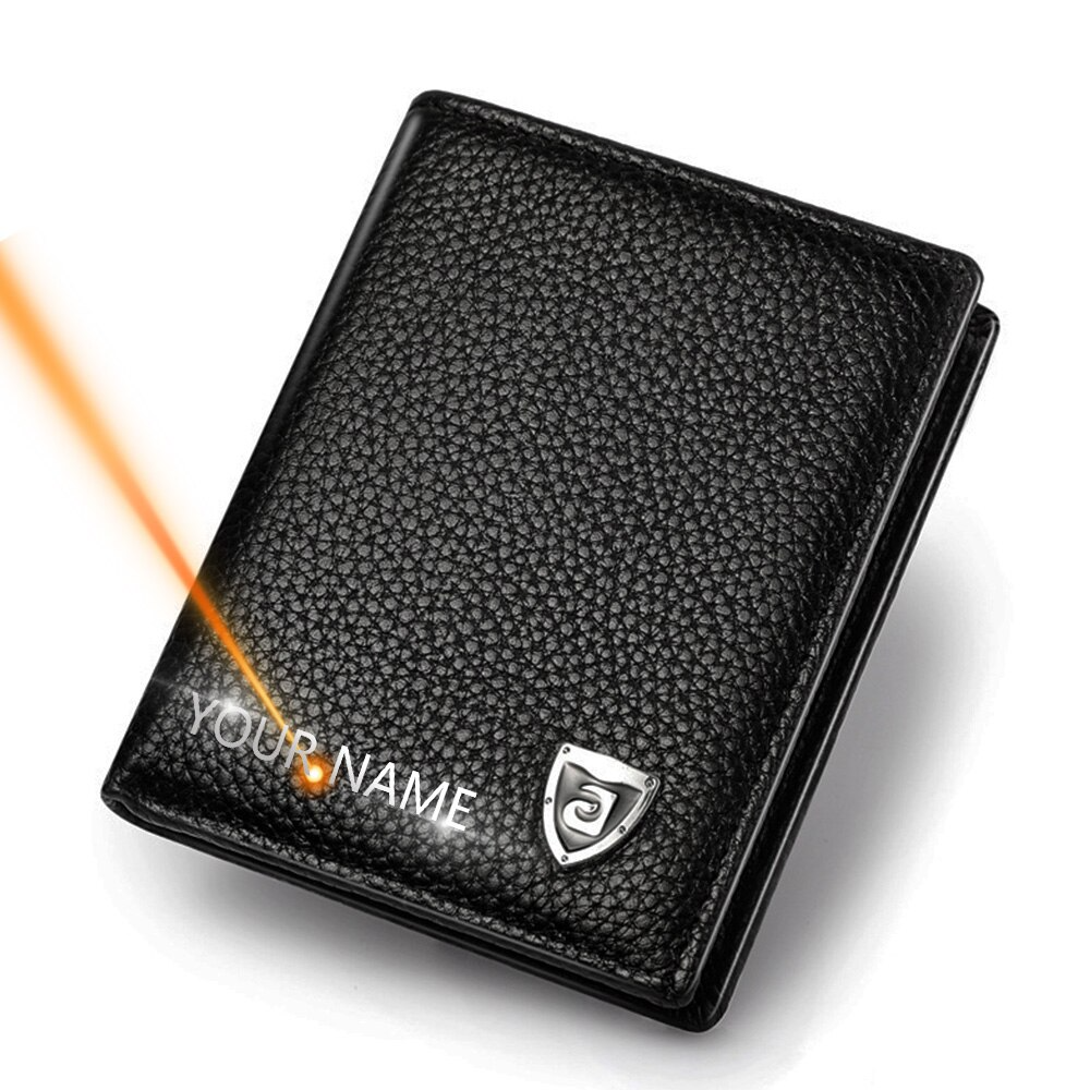 Personalisierte Leder Brieftasche Karten Etui Text Gravur Geldbörse Geldbeutel Portemonnaie