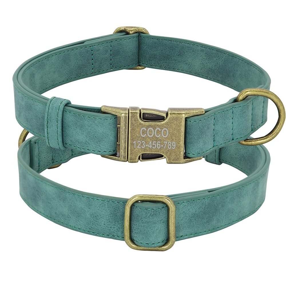Personalisiertes Leder-Hundehalsband mit Gravur