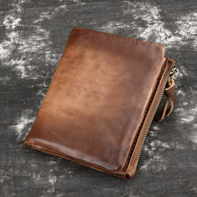Personalisierte Herren Echtleder Brieftasche – Leder Portemonnaie mit Textgravur