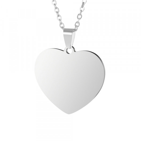Foto Halskette für Damen | Herzform Personalisierte Kette mit Fotogravur + Textgravur