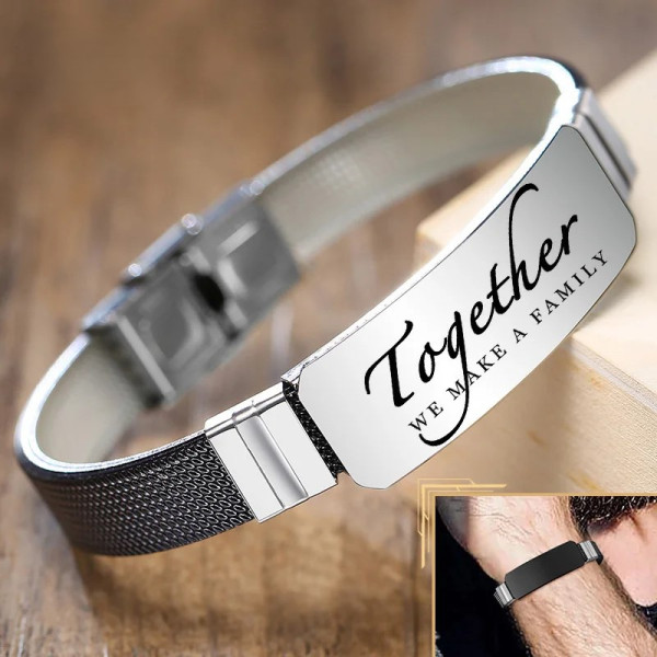 Armreif Personalisiertes Edelstahl Armband mit eigenem Namen