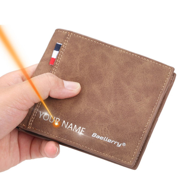 Gravur-Portemonnaie mit Namensgravur, Personalisierte Brieftasche für Männer