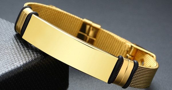 Edelstahl Armband mit eigenem Namen Herrenarmband Namensgravur