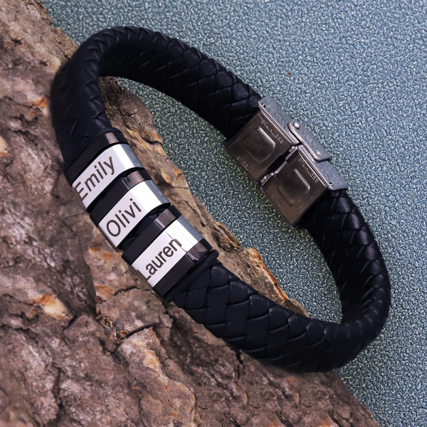 Armband mit Textgravur Initialen Personalisiertes Armband mit eigenem Namen