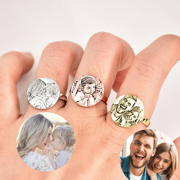 Damen Ring mit Fotogravur | Klasse-Gravur Personalisierter Ring