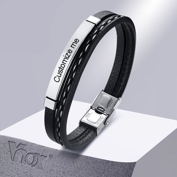 Gravur-Armband, Personalisiertes Lederarmband mit Textgravur gestalten