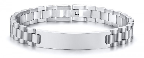 Herren Edelstahl Armband mit eigenem Namen Personalisiertes Herrenarmband Wunschtext Gravur