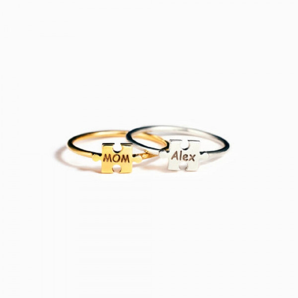 Puzzle Ring mit eigenem Namen Wunschtext | Personalisierter Ring