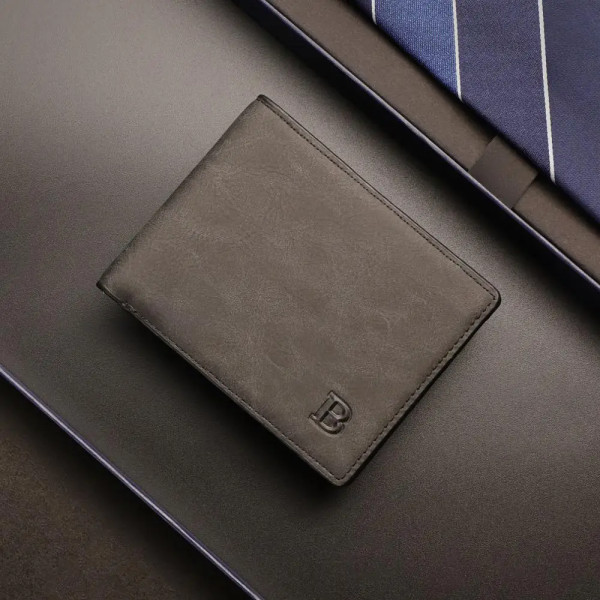 Gravierte Herren-Brieftasche mit Foto & Wunschtext – Personalisiertes Münzfach-Portemonnaie