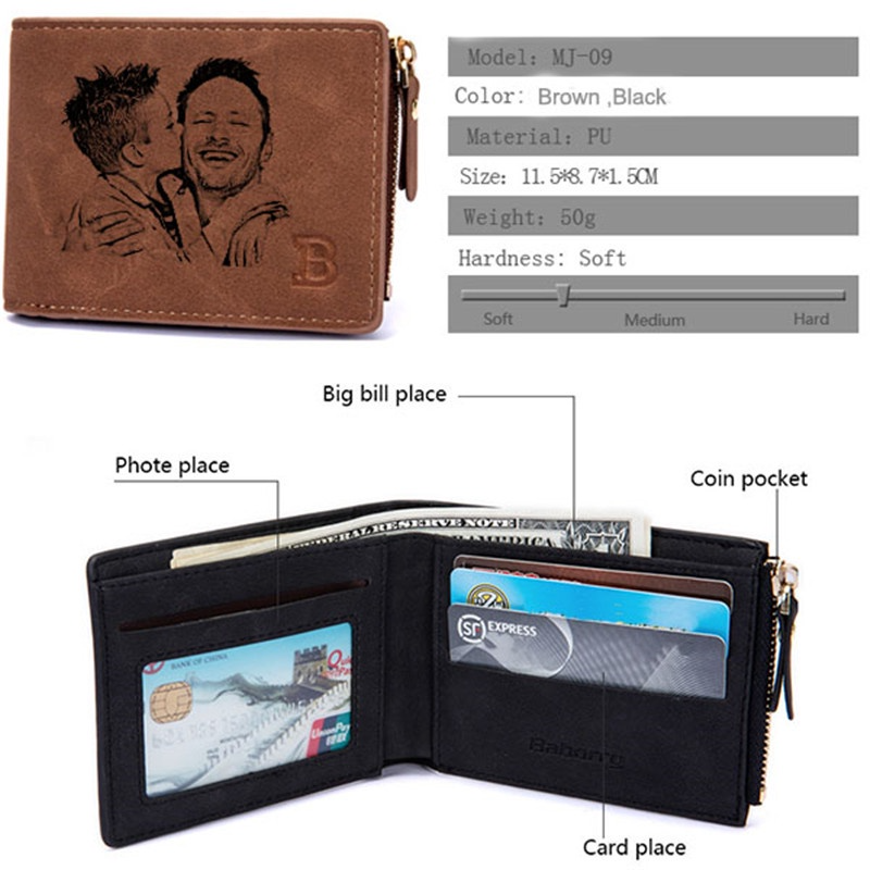 Personalisierte Brieftasche mit eigenem Namen und individueller Gravur