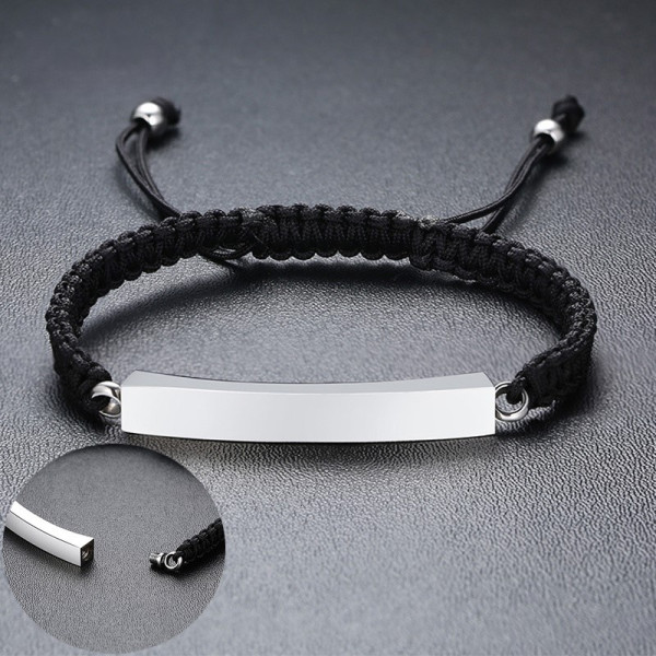 Schwarzes Armband aus Edelstahl Personalisiertes Armband mit eigenem Namen