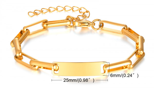 Damen Armband mit eigenem Namen Personalisiertes Damenarmband mit Gravur | Gold