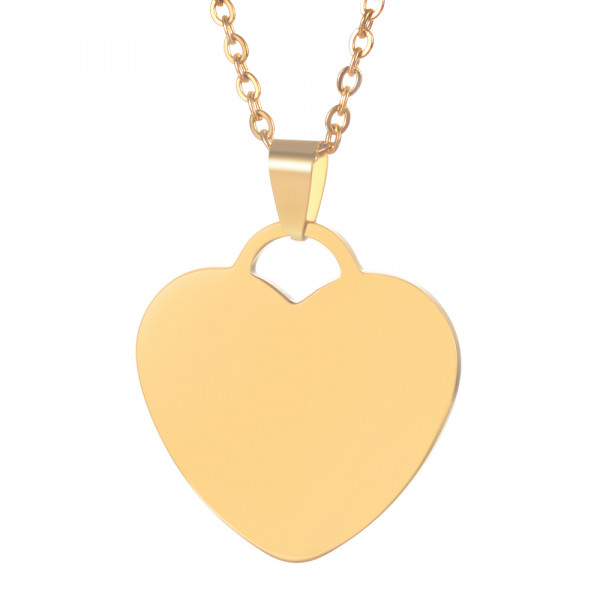 Hartketting met fotogravure gewenste tekst en gewenste foto roestvrijstalen hartketting