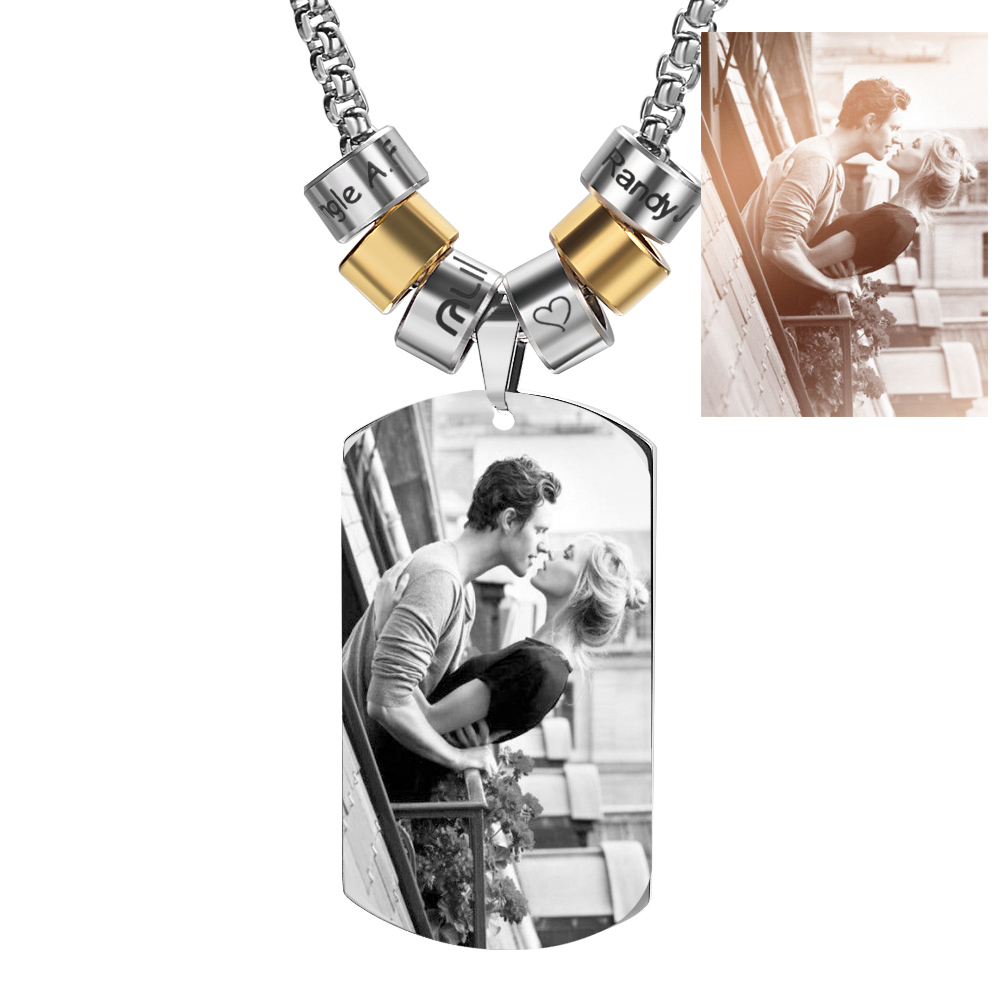 Necklaces with photo engraving