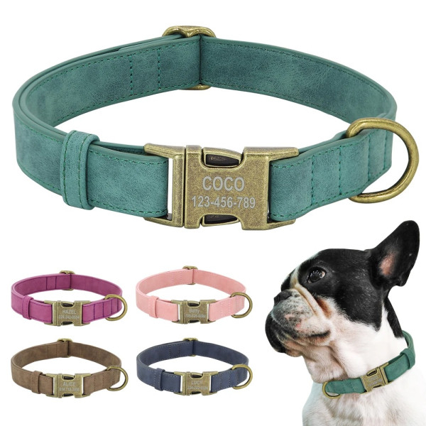 Gravur-Lederhalsband, Personalisiertes Halsband für Hunde