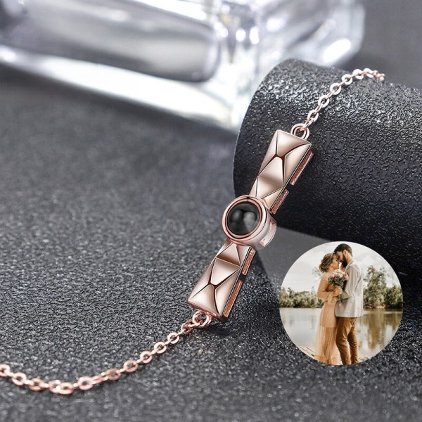 Damen-Armband mit Fotoprojektion aus 925er Sterling Silber – personalisiert mit eigenem Foto