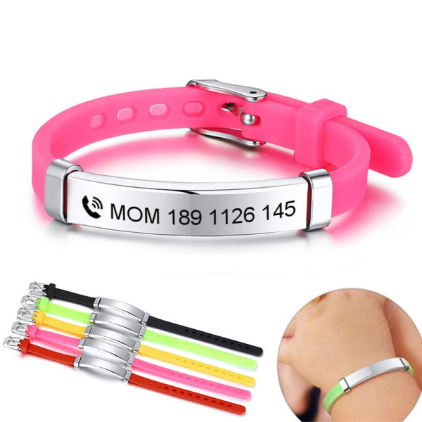 Gravur-Armband, Personalisiertes Kinderarmband mit Textgravur (13-18cm Länge verstellbar)