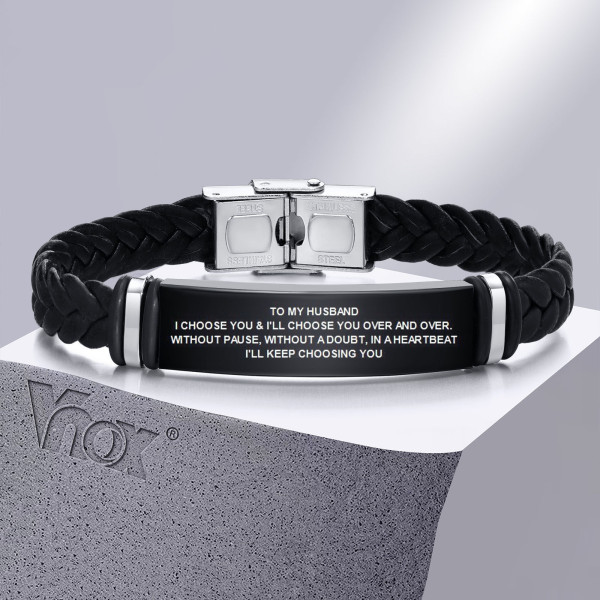 Gravur-Armband, Personalisiertes Lederarmband mit Textgravur gestalten (21cm Länge)